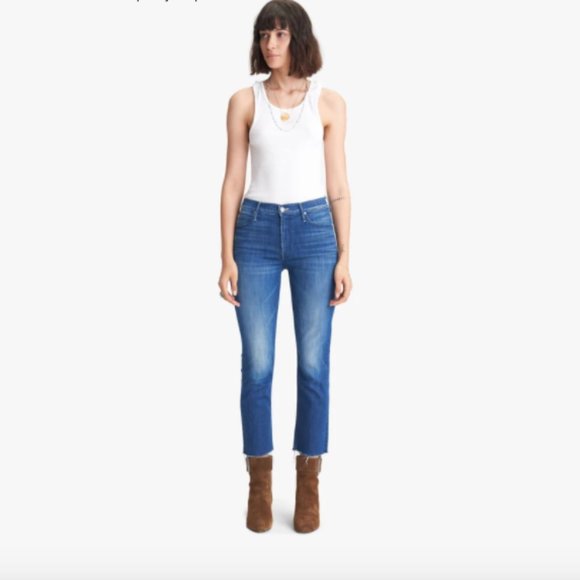 MOTHER | The Mid Rise Dazzler Crop Fray Squeeze it - Picture 3 of 8